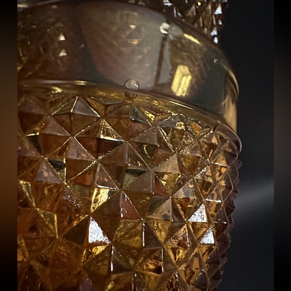 AMBER DIAMOND POINT GOBLET GLASS BY IVIMA SET OF 7 - Picture 4 of 7